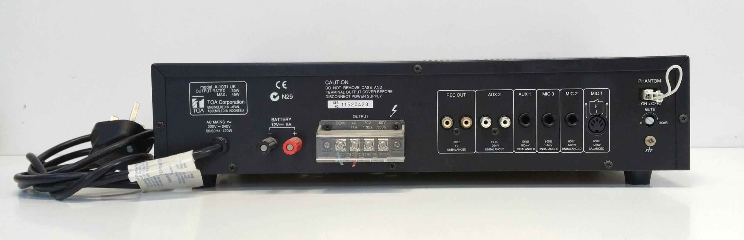 TOA A-1031 PA Amplifier – Refurbit Store