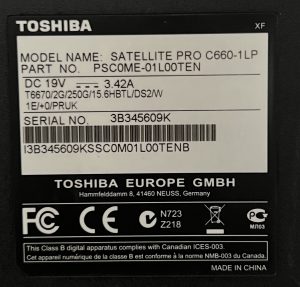 Toshiba Satellite Pro C660-1LP C2D 4GB RAM 160GB HDD - Image 4