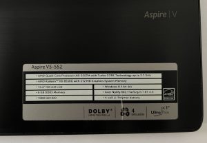 Acer ZRI Aspire V5 Series AMD A8-5557M 8GB RAM 1TB HDD - Image 8
