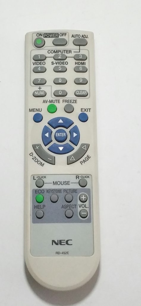 Nec RD-452E Remote Control - Missing Top Cover - Image 2