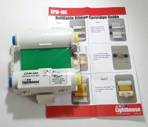 Lighthouse CPM-100 Refillable Cartridge Green Ribbon CPMR44-RC - Image 3
