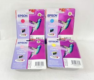 Epson T0802 T0803 T0804 T0806 Light Magenta, Cyan, Magenta, Yellow Print Cartridges - job Lot x4 - Image 2