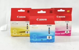 Canon 8 ChromaLife100 Pixma CLI-8M Magenta, Cyan, Yellow Ink Cartridge - Job Lot x3