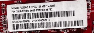FX5200 A GP8X 128MB TV-OUT Graphics Card - Image 2