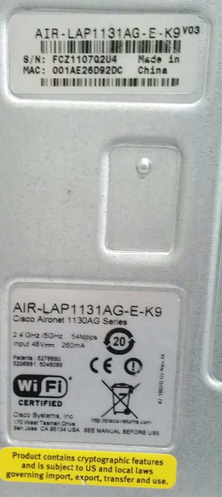 Cisco AIR-LAP1131AG-E-K9 V03 Aironet 1130AG Series Wireless Access Point - Image 3