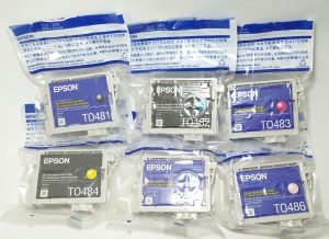 Epson T0481 T0482 T0483 T0484 T0485 T0486 Print Cartridge - Job Lot x6 Blue/Black Mixed