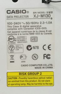 Casio XJ-M130 Data Projector with 2779 Lamp Hours Used - Image 3