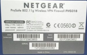 Netgear ProSafe FVG318 802.11g 8-Port Wireless VPN Firewall Router Without PSU - Image 3