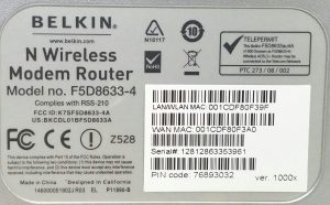 Belkin N Wireless Modem Router F5D8633-4 Comes With PSU - Image 4