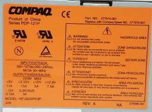 Compaq HP-Q220PC3P Series PDP-121P 220W Max Power Supply - Image 3
