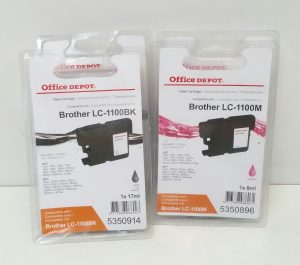 JobLot Office Depot Brother LC-1100M/ Brother LC-1100BK Ink Cartridge 2x Magenta and 2x Black