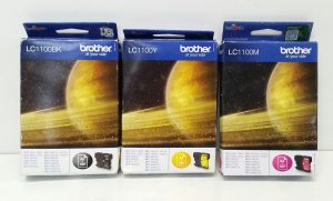 JobLot Brother LC1100Y/ LC1100BK/ LC1100M Ink Cartridge 1x Magenta EXP 2018.09 1x Black EXP 2015.06 1x Yellow EXP 2015.06