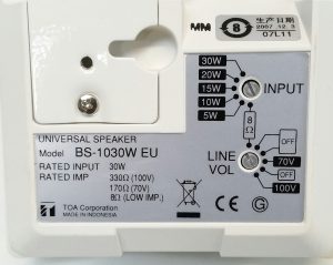 TOA Universal Speakers BS-1030W Wall Mounted Speakers With Mounting Brackets - Image 5