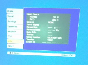 Epson H570B EB-X20 HDMI LCD Projector with 836 Lamp Hours Used - Image 2