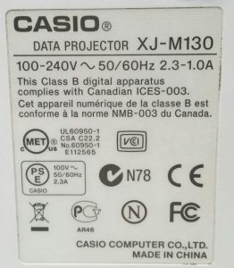 Casio XJ-M130 Data Projector with 5688 Lamp Hours Used - Image 3