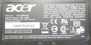 Acer SK-1688 PS2 6 Pin Wired Keyboard - Image 4