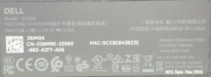 Dell D3100 USB Docking Station - No PSU - Image 3