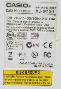 Casio XJ-M130 Data Projector with 7581 Lamp Hours Used - Image 3