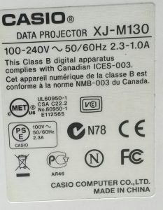 Casio XJ-M130 Data Projector with 9735 Lamp Hours Used - Image 3