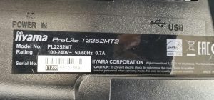 IIYAMA ProLite T2252MTS 22" Monitor PL2252MT With Stand - Touch Screen Working - Image 3