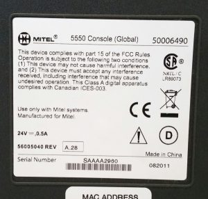 Mitel 5550 IP Console (Global) 50006490 Phone - Image 3