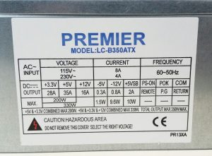 Premier LC-B350ATX Power Supply Unit PSU 350W Max - Image 3