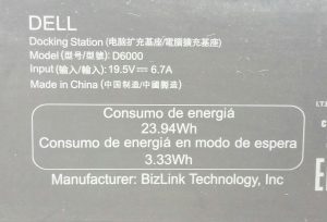 Dell D6000 Docking Station Black No PSU Included - Image 3