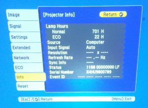 Epson H843B EB-X41 HDMI LCD Projector with 723 Lamp Hours Used - Image 2