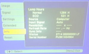 Epson H435B EB-X11 LCD Projector with 1815 Lamp Hours Used - Image 2