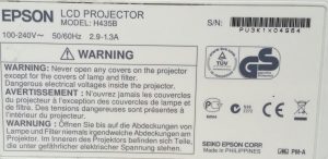 Epson H435B EB-X11 LCD Projector with 1815 Lamp Hours Used - Image 3