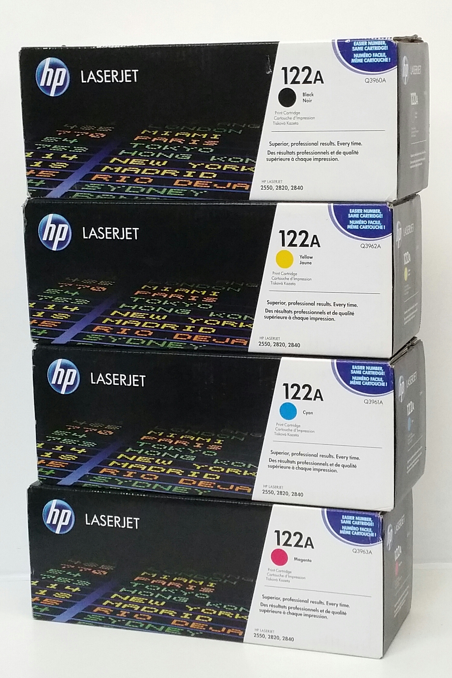 20230921_151659-1 HP 122A Black Cyan Magenta Yellow LaserJet Toner Cartridge - Job Lot x4 Q3961A,Q3960A,Q3961A,Q3963A - Image 1