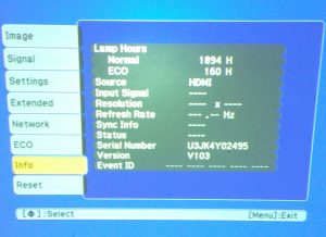 Epson H570B EB-X20 HDMI LCD Projector with 2054 Lamp Hours Used - Image 2