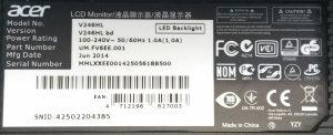 Acer V246HL 24" LCD VGA DVI Monitor - Image 3