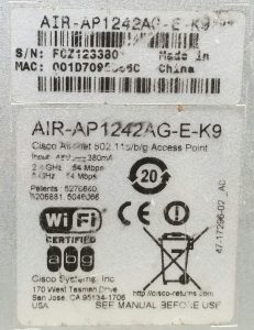 Cisco Systems AIR-AP1242AG-E-K9 VO4 Aironet 802.11a/b/g Access Point - Image 3