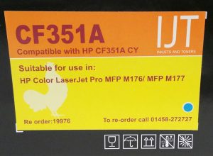 IJT CF351A Cyan For HP Color LaserJet MFP M176/ MFP M177 Print Cartridge - Image 4