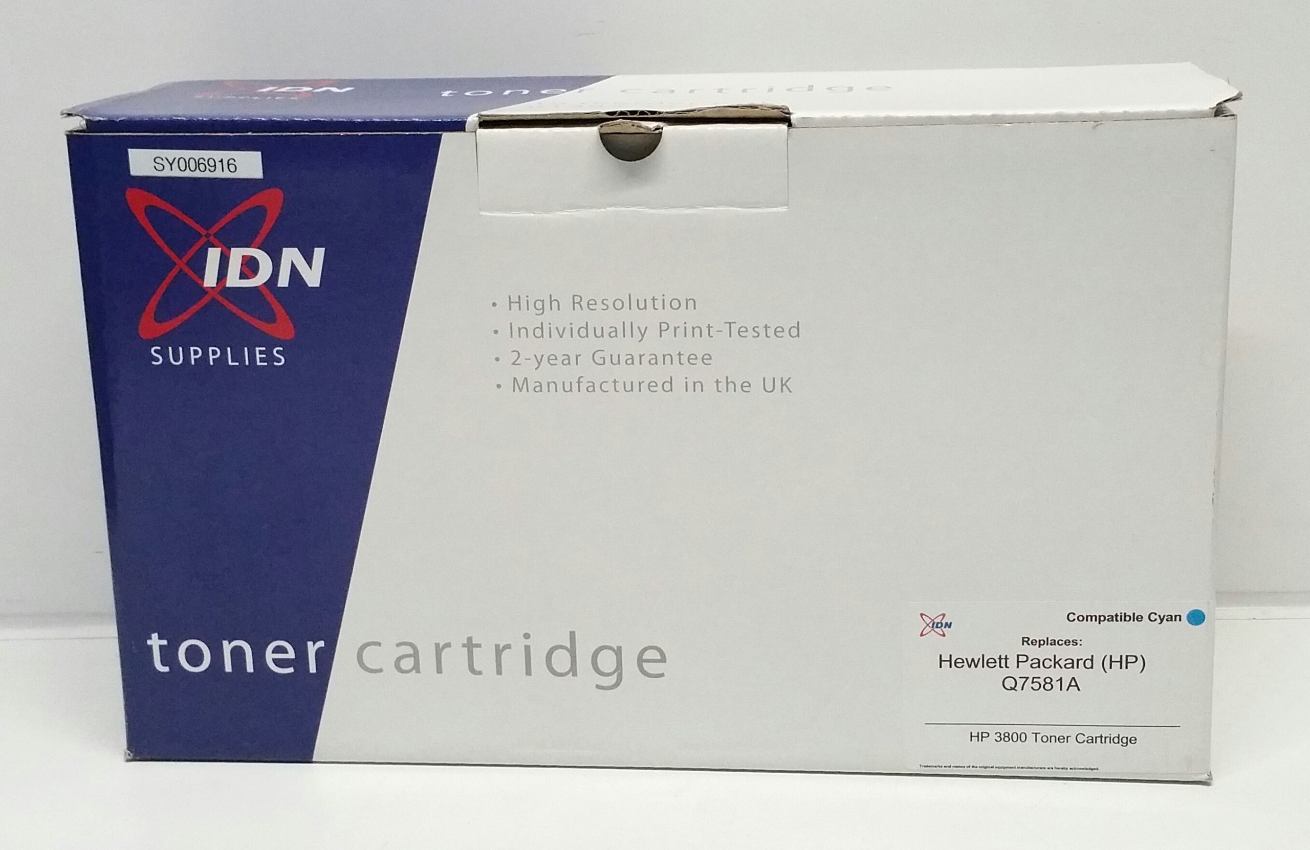 20180227_182534-1 IDN Supplies SY006916 Cyan Replacement Toner Cartridge for HP Q7581A - HP 3800 - Image 1