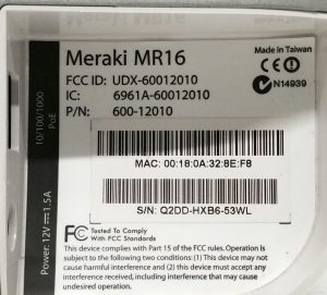 Cisco Meraki MR16 PoE Wireless Access Point - Image 3
