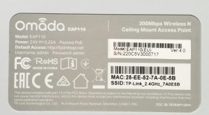 TP-LINK Omada EAP110 300 Mbps Wireless N Ceiling Mount PoE Access Point - Image 4