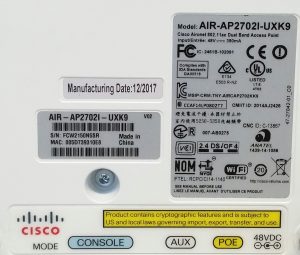 Cisco AIR-AP2702I-UXK9 V02 Aironet Series 802.11ac Dual Band PoE Access Point - Image 4