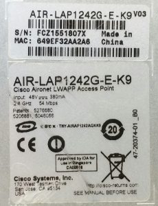 Cisco AIR-LAP1242G-E-K9 Aironet LWAPP V03 Series 802.11ac PoE Dual Band Access Point - Image 3