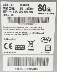 Sky+ TDS470N Dolby Digital DV3 80GB Satellite Receiver Box - Image 3