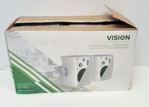 Vision SP-1800 Pair Passive Wall Mounted Loud Stereo Speakers - White - Image 4