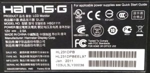 Hanns.G HL231 HSG1111 23" DVI VGA LCD Monitor Screen - Image 3