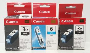 Canon 6 BCI-6C x1 Cyan + Canon 3e BCI-3eBK x2 Black Ink Cartridge - Image 2