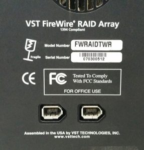VST FireWire RAID Array FWRAIDTWR With FireWire Hard Drive 20GB + Power Supply Unit - Image 5