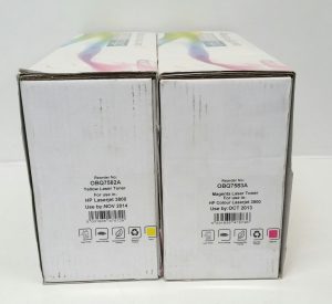 Joblot 2x Office Basics OBQ7582A/OBQ7582A Magenta and Yellow Laser Toner Cartridge For Use in HP Color Laserjet 3800 - Image 5