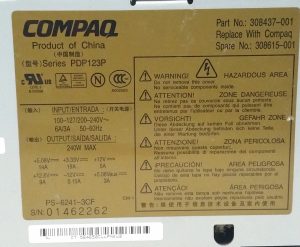 Compaq Series PDP-123P 240W Power Supply Unit PSU - Image 3