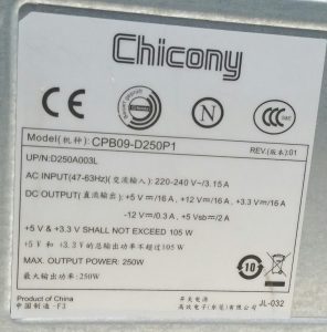 Chicony CPB09-D250P1 250W Power Supply Unit PSU - Image 3