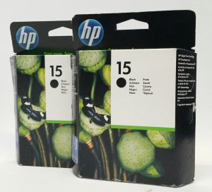 Joblot 2x HP 15 C6615DE HP Color Copier 310 2x Black Ink Cartridge