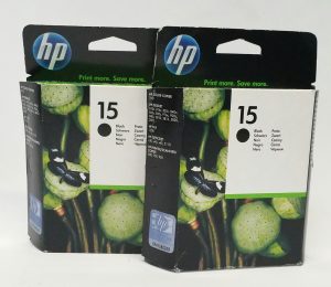 Joblot 2x HP 15 C6615DE HP Color Copier 310 2x Black Ink Cartridge - Image 2